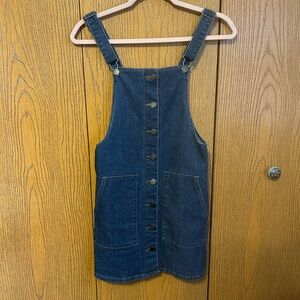 Denim dress pinafore